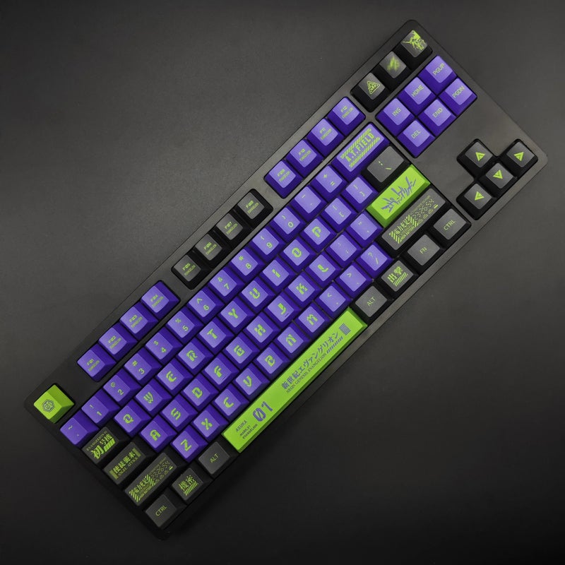 Bluejw أغطية مفاتيح EVA Unit-01 - بروفايل شيري PBT صب صبغ ملحقات لوحة المفاتيح للألعاب - أسلوب تكنولوجيا رائع - Image 4